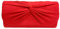 Leah Ward Women's Wedding Clutch Bag Large Bow Soft Handbags Evening Purse (Red Long)