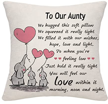 Bommex Aunty Aunt Auntie Cushion Cover Throw Pillow Cover Cushion Case Thanksgiving (our aunty)
