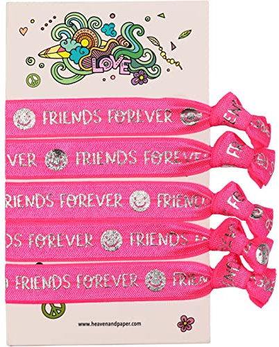 heaven+paper Freundschaftsarmbänder im Set in neon mit Gold und Silber für Mädchen als Mitgebsel für Hippie Freundinnen (FRIENDS)