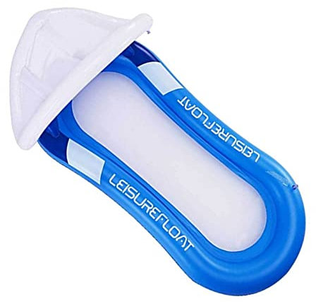 AADECOR Chaise Longue de Piscine Gonflable avec auvent - Radeaux gonflables de Flotteur de Piscine avec Le Salon de l'eau d'ombre - Jouet de fête de Piscine pour Adultes Enfants,Blue