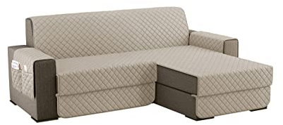 sevi's Sofabezug L Form 200cm Wasserdicht, Sofa überzug Ecksofa Reversibel Kratzfest Fleckenresistent - Sofa Cover für Katzen und Hunden - Beige