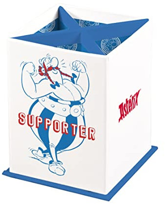 Clairefontaine 813061C - Un Pot à Crayons/Pinceaux/Stylos Multifonctions en Carton - Astérix - Carré 8,5x8,5x11 cm - Finition mat avec vernis sur motifs - Home Office - Collection Astérix