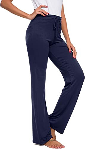 OURCAN Women's Yoga Jogginghose Damen legere Yoga-Hose mit Kordelzug für Running Workout Modal Trousers Weites Bein Active Leisure Jogging Bottoms