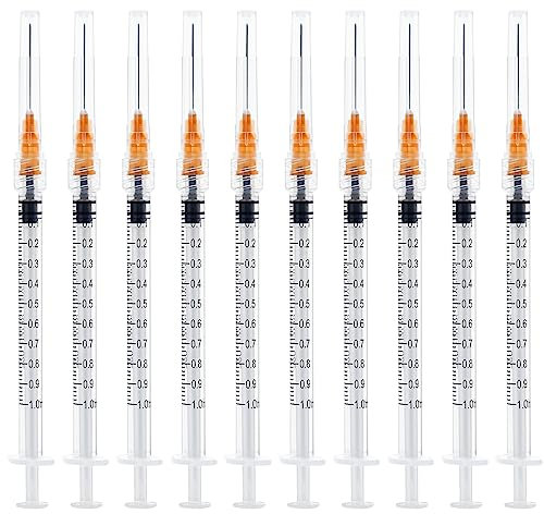 LMYKH 20 Pack 1ml with 25 Gauge 1 Inch Lab Supplies, Individually Wrapped