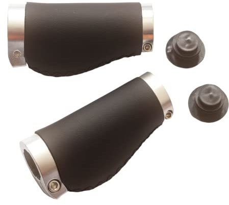 Kurze ergonomische Griffe für Bromton Eco Leather M Typ Schwarz