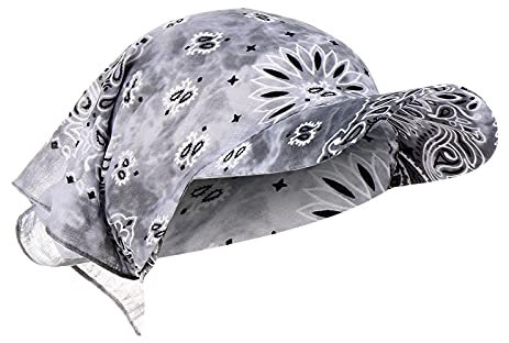 Unbekannt Damen Visor Bandana mit Schirm Haarband Baumwolle Beanie Kopftuch Schal Hüte Sonnenhut Tennis Baseball-Mütze Turban Kopfbedeckung Headwear Kop Wraps Sonnenblende Kappe Grey