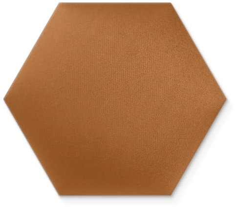 Wandkissen 3D-Wandpaneele zur Selbstmontage, aus Veloursstoff mit weicher Füllung Kopfteil als Dekoration für Schlafzimmer Büros Kinderzimmer Flure - Hexagon 30x26 cm Honig