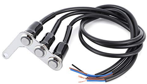 Commutateur de Guidon Moto Support Réglable étanche 3 Boutons pour Phare Klaxon Clignotant