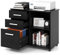 GOPLUS mobiler Aktenschrank, Rollcontainer mit 3 Schubladen & 2 offenen Fächern, Bürocontainer mit Rollen, Büroschrank Druckerschrank Beistellschrank für Büro & Wohnzimmer, 81 x 41 x 66cm (Schwarz)