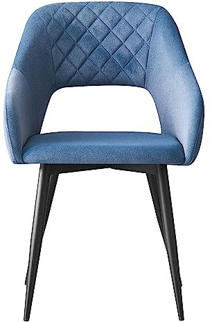 exitodesign Polsterstuhl Mateo - Gepolsterter Stuhl - Esszimmerstühle - Esstisch Stühle - Stuhl Küche Wohnzimmer - Haltbares Material - Wohnzimmer Möbel - 54 x 58 x 81 cm - Denim