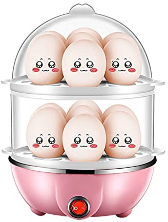 CalmGeek Eierkocher 14 Eier Kapazität Hart gekochter Elektrischer Anti-Trocken-Eierkocher mit 40 ml Messbecher Dampfgemüse