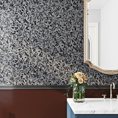 Livelynine Kitchen Worktop Covering Dark Grey Wood Effect 40CMx10M Vinyl Wrap for Furniture Cupboards Kitchen Counter Chips Stick on Wall Paper Bedroom Hallway Contact Paper Self Adhesive