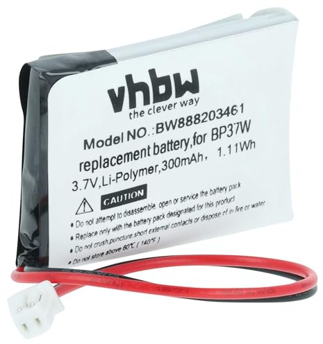 vhbw Akku Ersatz für Dogtra AE502025P | BP37P3303P, BP37W, 892020 für Hundehalsband Hunde-Trainer (300 mAh, 3,7 V, Li-Polymer)