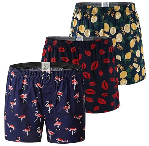 Hialegion American Boxershorts Herren Baumwolle Retroshorts S-XL
