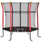 HOMCOM Ø163,5 cm Kindertrampolin Gartentrampolin mit Sicherheitsnetz Randabdeckung Gummiseil gepolstert Fitness-Trampolin Mini-Trampoline mit Netz für 3-10 Jahre Stahl Rot