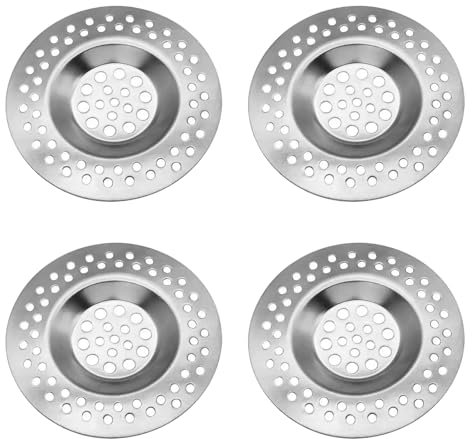 PHYTONICS Filtro Fregadero Cocina de Acero Inoxidable, 4 Piezas Rejilla Fregadero Cocina,Filtro Desague Ducha,Filtro Desague Lavabo,para Cocina, Ducha, Baño y Lavabo(7.5 * 0.5cm)