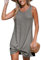 CUPSHE Women's Swimsuit Coverup Sleeveless Waffle Knit Swimwear Beach Cover Ups Twisted Mini Dress Grey L
