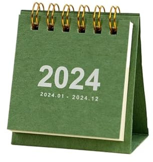 CHFYIJYHM Kalender 2024-2025 Freistehender Kalender 2024 Erfrischend Schlichte Volltonfarbe 2024 Mini tragbarer Desktop-Papierkalender Kreativer Tisch-Spulenkalender Kalender 2024 auf einen Blick(A8)