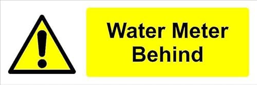 Water meter behind, warning sign - 1mm flexible Plastic sign (150mm x 50mm)