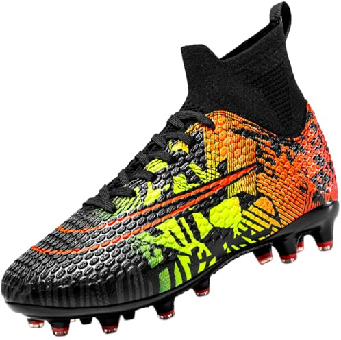 VTASQ Scarpe da Calcio Uomo Erba Tacchetti Teenager Adulto Training Alte Scarpe da Calcetto Spike Professionale Scarpe da Allenamento Unisex O/N 31EU