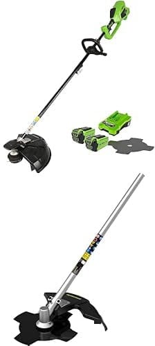 Greenworks decespugliatore a batteria 40V con 2 Batterie 2 Ah e Caricatore + Greenworks Original Accessorio Decespugliatori
