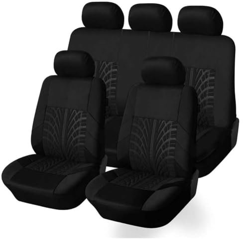 JINLINGNB Auto SitzbezüGe Sets FüR Hyundai Tucson 4.Generation (NX4) 2021-2025, Leinen Stoff AutositzbezüGe SchonbezüGe Sitzbezug Vorne Und Hinten Atmungsaktiv ZubehöR,A/Black