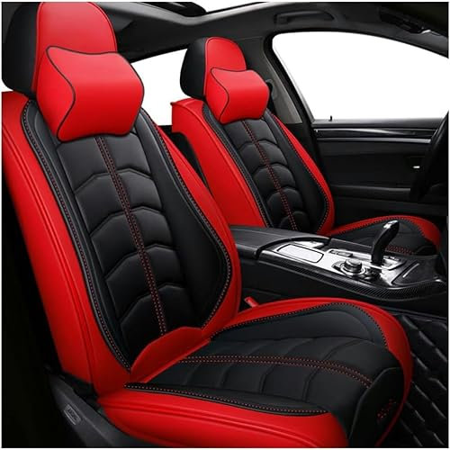 ORAWLE Sitzbezüge Auto Autositzbezüge Universal Set für Opel Tigra/Tigra Sports/Tigra TwinTop/Speedster/Sintra/Signum/Omega A/Omega A Caravan Auto Zubehör: Schwarz Rot