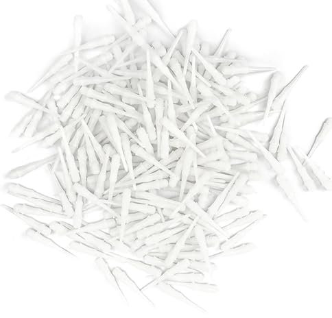 WJUAN Softdartpfeile 200 Stück, Weiß Softdart Spitzen 2BA Gewinde, Dart Spitzen Soft Kunststoff Dartspitzen Weich und Robust, Perfekt für Dart-Enthusiasten