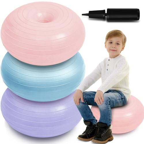 Lewtemi Flexible Sitzgelegenheiten für Klassenzimmer, 50,8 cm | Yoga-Ballstühle mit Pumpe, Donut-Sitze für Kinder, sensorisches Gleichgewichtstraining, Stabilitätstraining für Schule, Büro