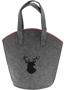 CB Home & Style Filztasche Hirsch Einkaufstasche Tasche Shopper ca. 30 x 15 x 40 cm (Dunkelgrau)