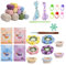 Ceprznvey Häkeluntersetzer, Häkelset, Blumen-Untersetzer-Set, Stricken, Häkelbedarf, komplettes Häkelblumen-Untersetzer-Set für Anfänger, Schritt-für-Schritt-Anleitungen für Häkelprojekte, mehrfarbig