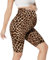 QGGQDD Legging de grossesse court pour femme enceinte, léopard, M