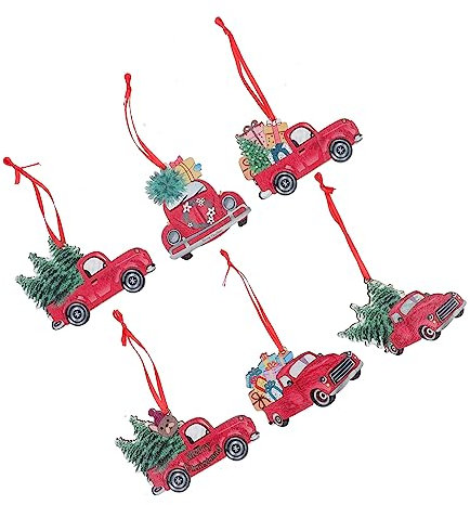 GRIRIW 6stücke Teiliges Holzpendants Für Weihnachtsbaum Dekorative Für Festliche Anlässe Stilvolle Christbaumschmuck-Dekorationen Für Und Weihnachtsfeiern
