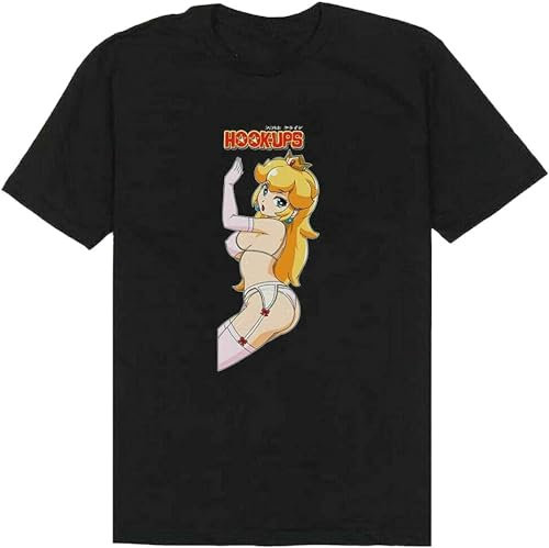 New Vintage Hook-Ups Skateboard Peach Girls Logo T Shirt Black T-Shirts & Hemden(Large)