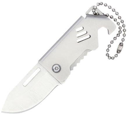 NHQZ Coltellino Pieghevole Tascabile Piccolo con Catena,Coltellino Affilato per Esterni e da Sopravvivenzaper Campeggio,Raccolta Funghi,Pesca e Caccia