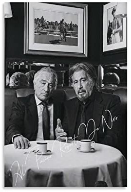 HMCVFE Bilder Wohnzimmer Modern 50 * 70cm Senza Cornice Al Pacino Robert De Niro Poster Canvas Wall Art Room Pictures for Bedroom Gifts Decor