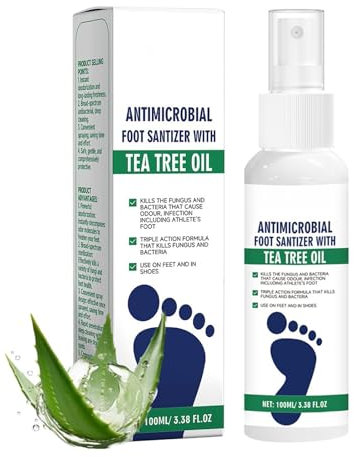 Foot Sanitizers Spray With Tea Tree Oil, 100ml Antimicrobials Foot Sanitiser Spray, Foots Odourspray For Smelly Feet, Liquid For Smelly Feet Sweat Remover For Athletes (1)