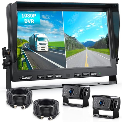 eRapta magnetische kabellose Rückfahrkamera, 10-Zoll-IPS-Monitor, 2-minütige DIY-Installation, 1080p, 9600 mAh, geringerer Verbrauch für Anhängerkupplung/Pferdeanhänger/Wohnmobil