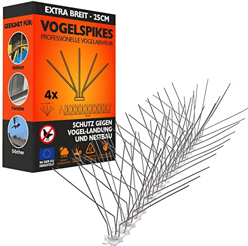 Konzept 11 Taubenabwehr Spikes – (5-reihig, 2m), ohne Bohren, vormontiert & flexibel zuschneidbar