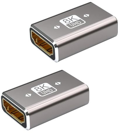 Xatgiouy 2 Pezzi Hdmi Femmina Femmina, 8K 2.1 Cavo Hdmi Femmina Femmina 4K 60Hz 1080P, Supporta HDR 3D Dolby Vision, Risoluzione 7680x4320, Compatibile con TV PC Xbox PS4 Monitor e Proiettori