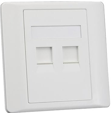 CIYODO Double Socket Panel Network Ethernet Socket Cat Wall Outlet Plate Keystone Jack Plastic Wall Plate Easy Installation