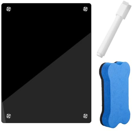 A4 Magnettafel Kühlschrank, Acryl Whiteboard Magnetisch & To Do Liste mit 1 Farben Markern Dry Erase Board, Essensplaner Woche Abwischbar für Küche, Büro, monatsplaner, MagnetischeTafel