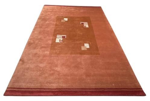 Rug Studios Teppich VENUS NEPAL - HANDGEKNÜPFT | Farbe: Terra | Größe: 170 x 240 cm | meliert | Vintagedesign | glamourös | Landhaus | Vintage | Modern | elegant | Wohnzimmer | Schlafzimmer | strapazi