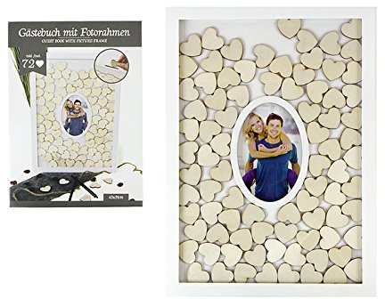 Hochzeit Gästebuch mit 72 Herzen Fotorahmen 43 x 31 cm Hochzeitsgästebuch Taufe