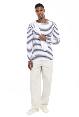 Armor Lux Herren Im Marine-stil Aus Baumwolle T-Shirt, Mehrfarbig (400 Weiß/Navire 400/Weiß/Schiff)., S EU