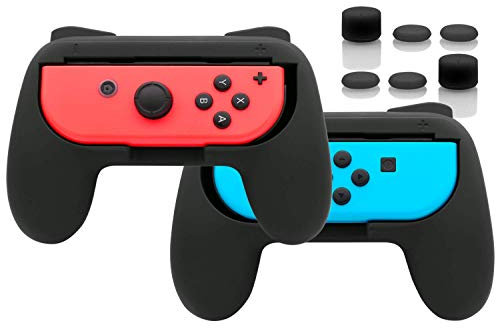 Joycon Grip for Nintendo Switch/OLED with Thumb Grips, 2 Pack Black