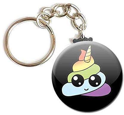 Porte Clés Chaînette 3,8 centimètres Unicorn Poop Idée Cadeau Accessoire Humour Licorne Pipi Caca Arc en Ciel Kawaii
