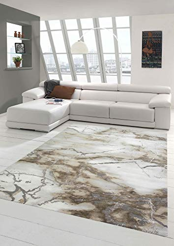 Merinos Marmorteppich mit Glanzfasern in Beige Größe 80 x 300 cm