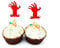 Red Glitter Zombie Arm Cupcake Toppers Halloween Cupcake Toppers Zombie Hand Food Picks