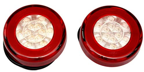 trailer parts4u 1 Paar 12V/24V LED Leuchte rund Rückleuchte Rücklicht Heckleuchte Bremslicht